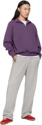 Les Tien Purple Heavyweight Banded Yacht Sweatshirt