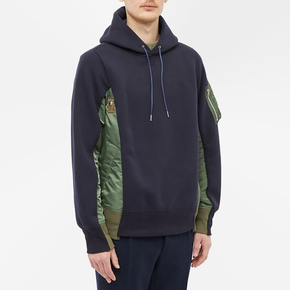 sacai ma-1 カーキ×ネイビー Sacai サカイ MA-1 ドッキングニット V