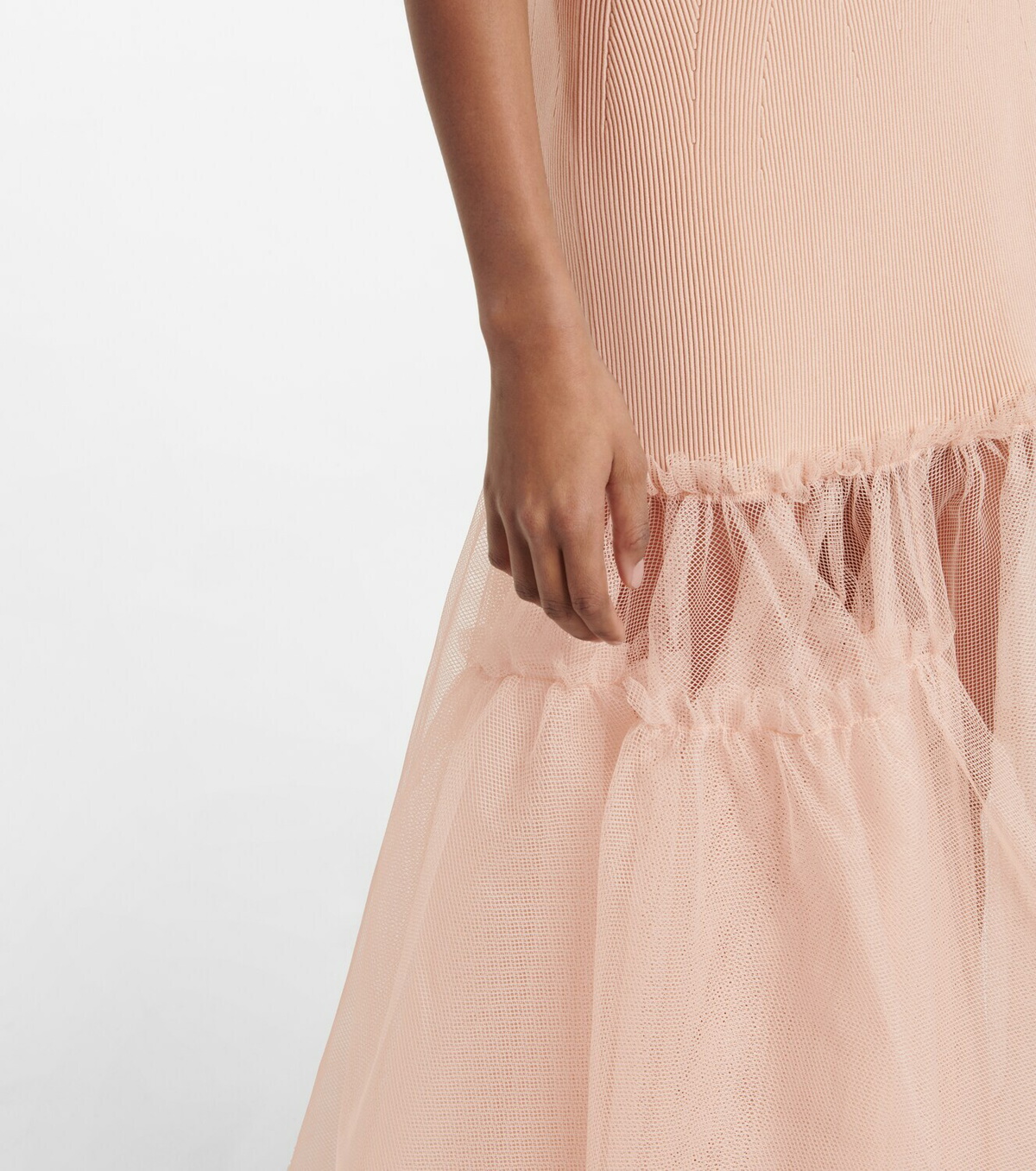 Alexander McQueen Tulle-trimmed midi skirt