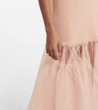 Alexander McQueen Tulle-trimmed midi skirt