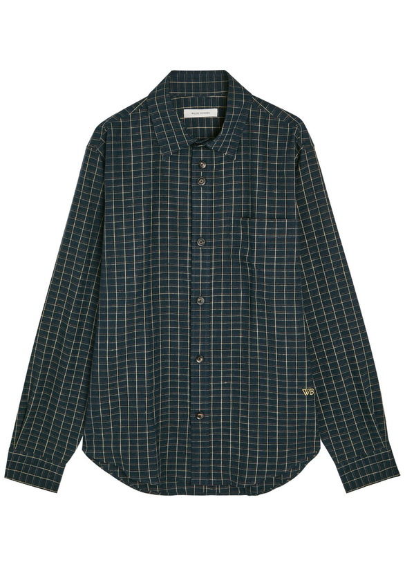Photo: Wales Bonner London Logo Checked Stretch-linen Shirt Multicoloured 1