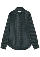 Wales Bonner London Logo Checked Stretch-linen Shirt Multicoloured 1