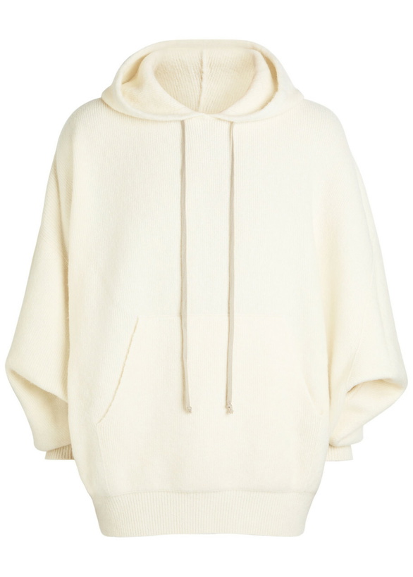 Photo: Rick Owens Milk Hooded Wool-blend Jumper Cream