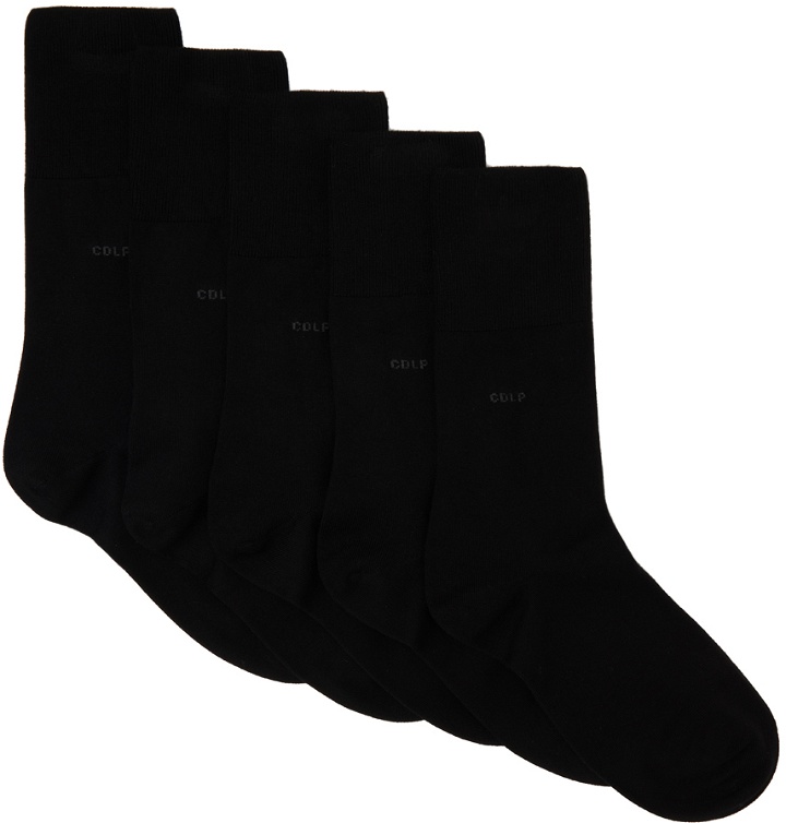 Photo: CDLP Five-Pack Black Mid-Length Socks