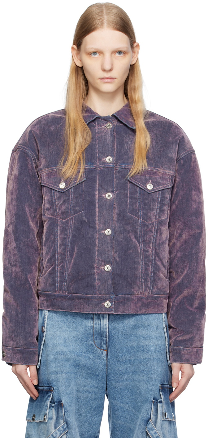 MSGM Purple Flocked Denim Jacket MSGM