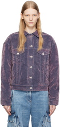 MSGM Purple Flocked Denim Jacket