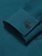 Loro Piana - Double-Faced Silk, Cashmere and Cotton-Blend Jersey Overshirt - Blue