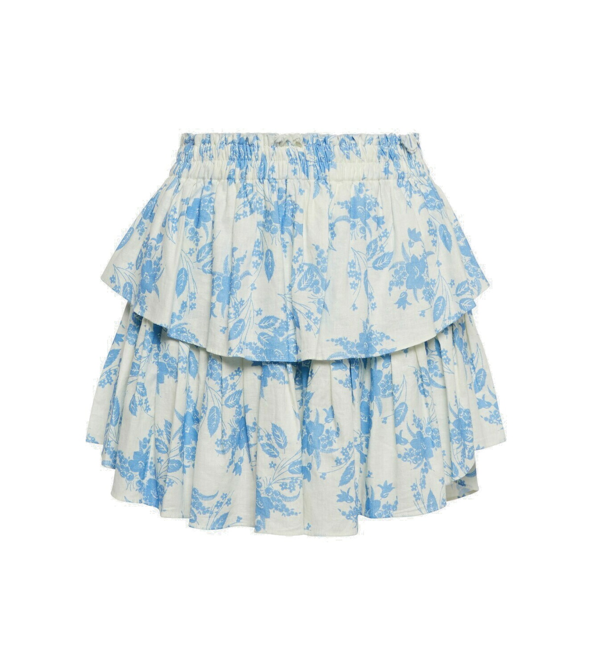LOVESHACKFANCY RUFFLE MINI SKIRT - BEDROOM BLUE