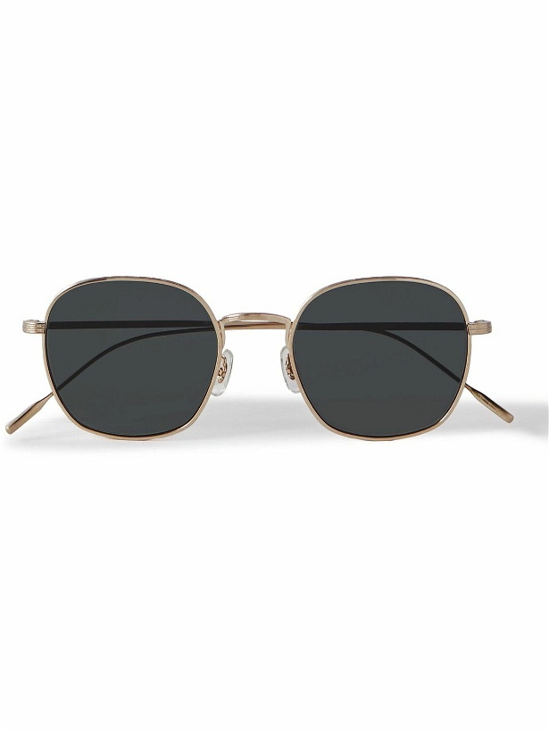 Photo: Oliver Peoples - Adés Round-Frame Gold-Tone Polarised Sunglasses