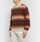 Mr P. - Striped Knitted Sweater - Brown