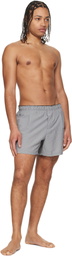 OUR LEGACY Black & White Boxer Swim Shorts