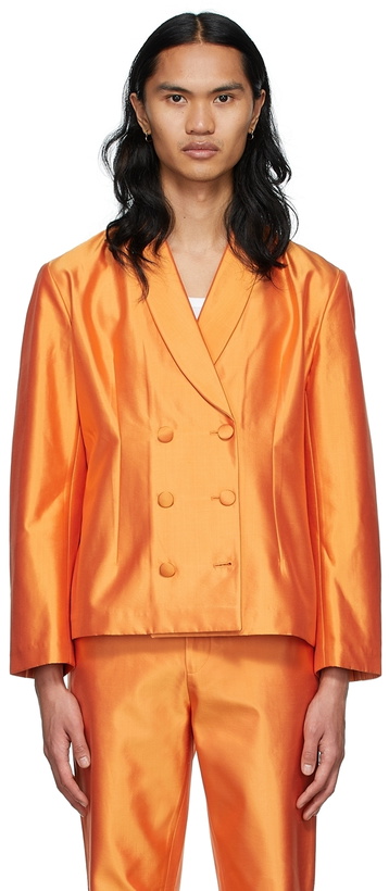 Photo: ERL SSENSE Exclusive Orange Silk Blazer