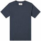 Folk Men's Pocket Assembly T-Shirt in Blue Slate Nep