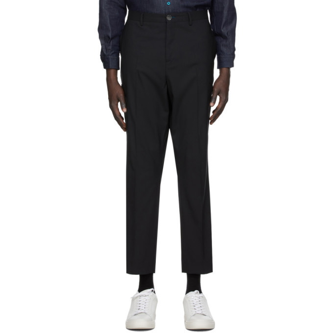 Photo: PS by Paul Smith Navy Plaid Trousers