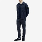 Stone Island Men's Soft Cotton Long Sleeve Knitted Polo Shirt in Navy