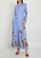 Zimmermann Patience Floral-print Silk Maxi Dress Blue