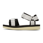 Suicoke Black and White Cel-V Sandals