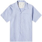 Universal Works Men's Seersucker Camp Shirt in Sky