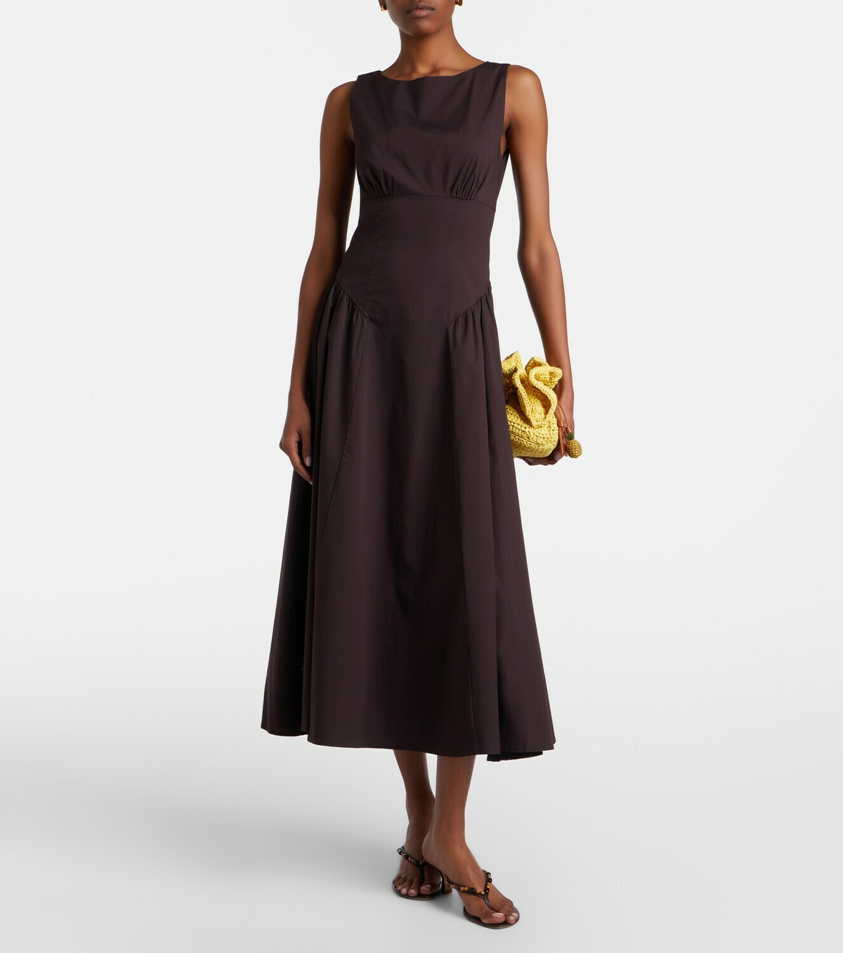 Staud Gwen cotton poplin midi dress