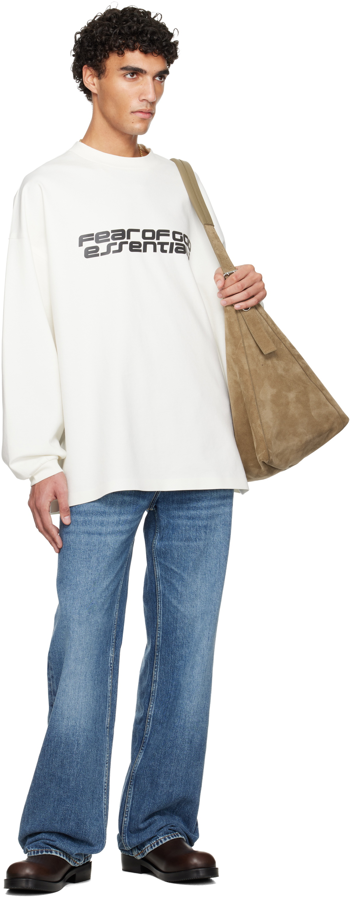 Fear of God ESSENTIALS Off-White Holiday Ponte 90s Long Sleeve T-shirt