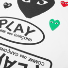 Comme des Garçons Play Men's Long Sleeve Multi Logo T-Shirt in White/Black