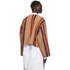 Hed Mayner Multicolour Stripes Collarless Jacket