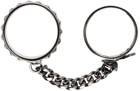 Alexander McQueen Silver Chained Double Rings