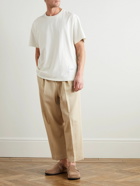 LE 17 SEPTEMBRE - Ripple Tapered Pleated Cotton-Blend Seersucker Trousers - Neutrals