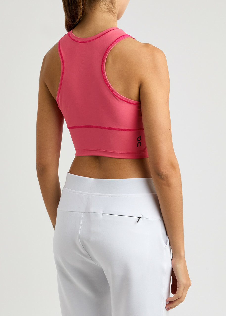 ON Movement Cropped Stretch-jersey Tank Pink