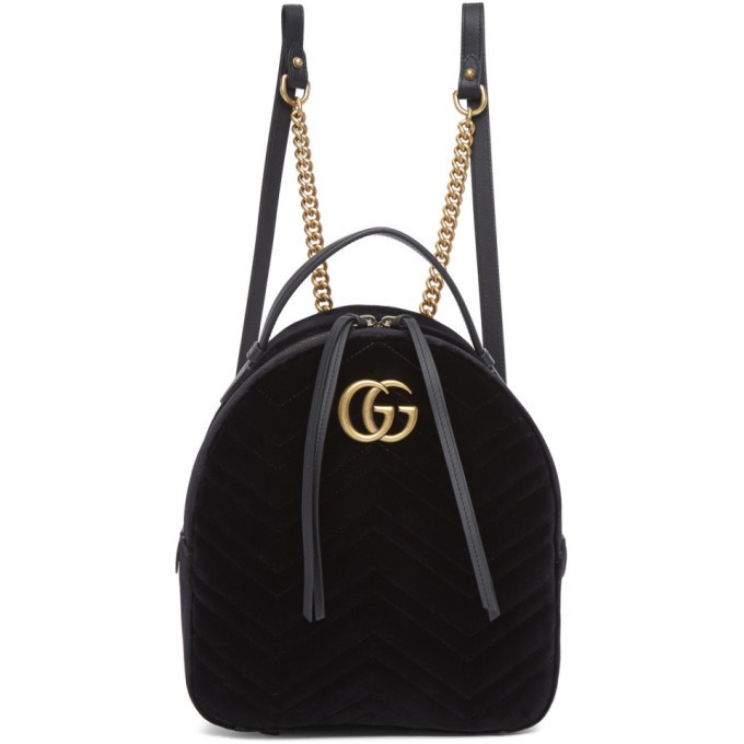 hard to please zebra Fifth Gucci Black Velvet GG Marmont 2.0 Backpack Gucci