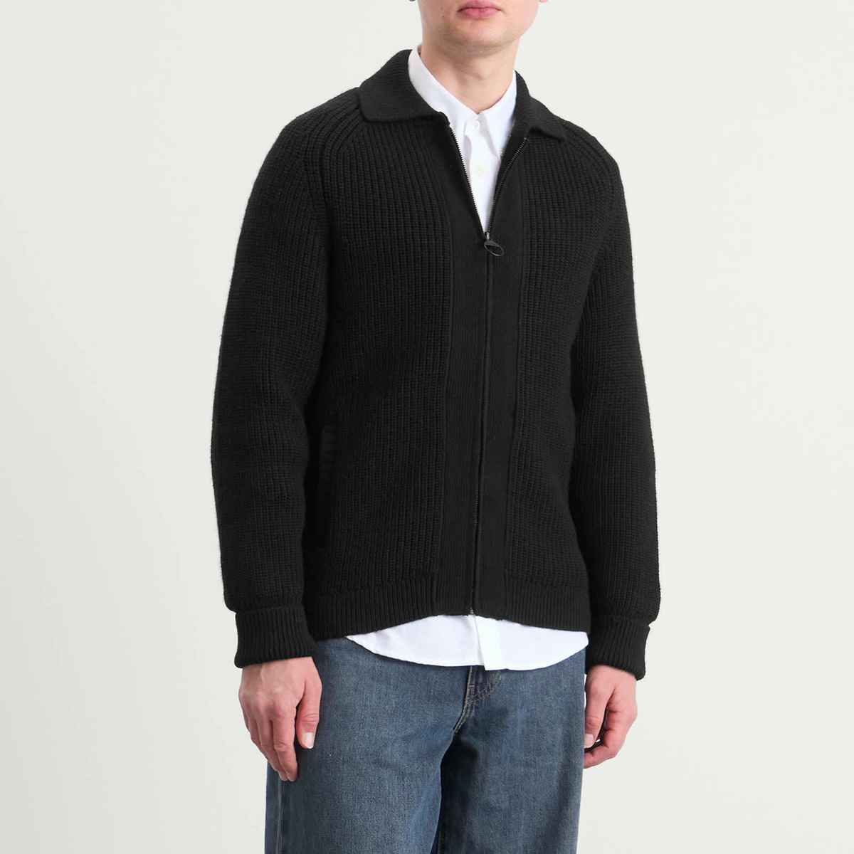 Barbour Men's Heritage + Garthman Zip Cardigan in Black