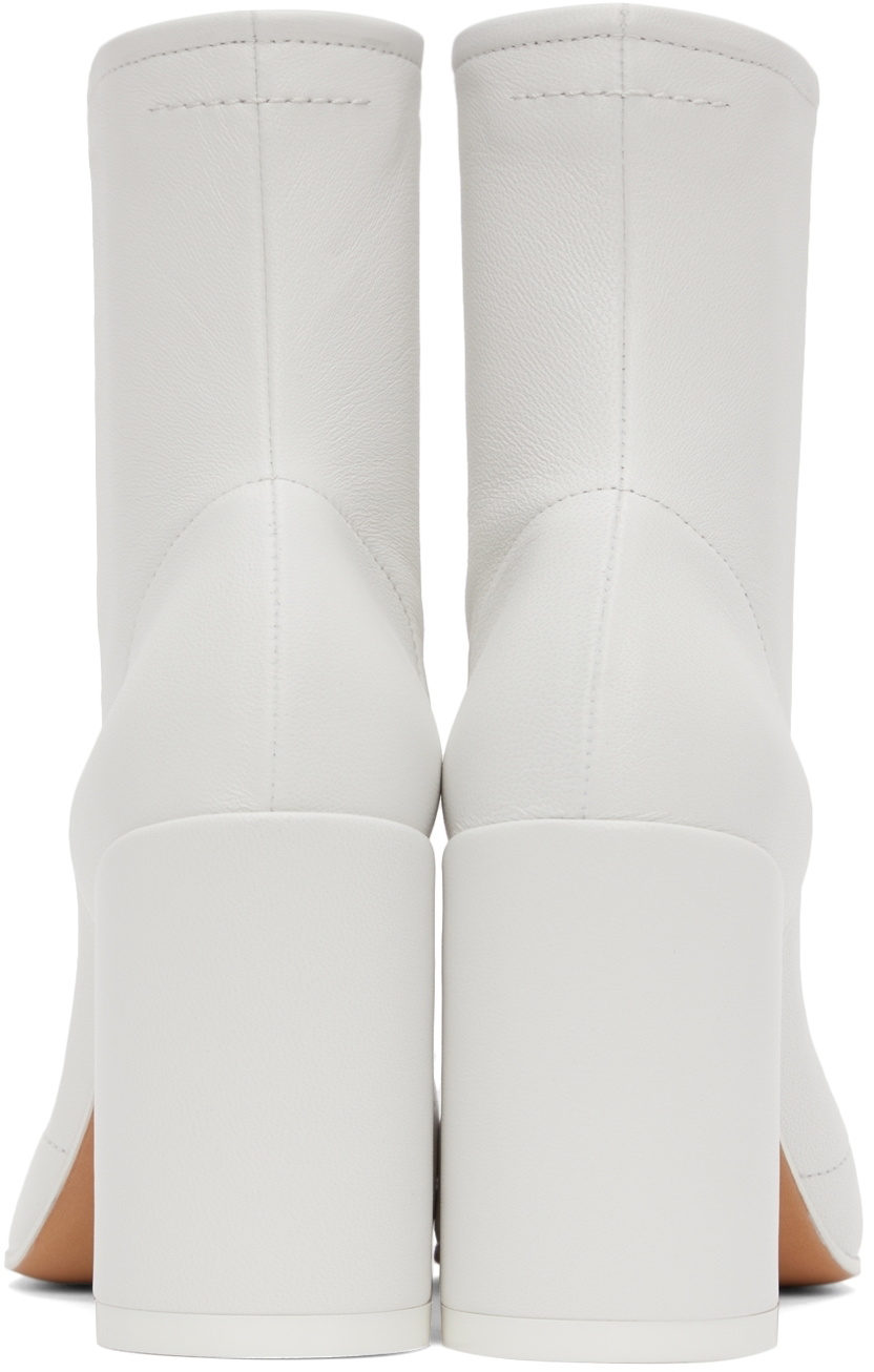 MM6 Maison Margiela White Front Zip Ankle Boots MM6 Maison