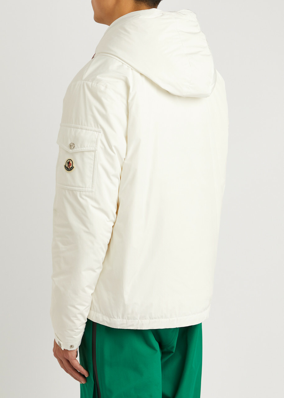 Moncler Granero Logo Hooded Nylon Jacket White Moncler