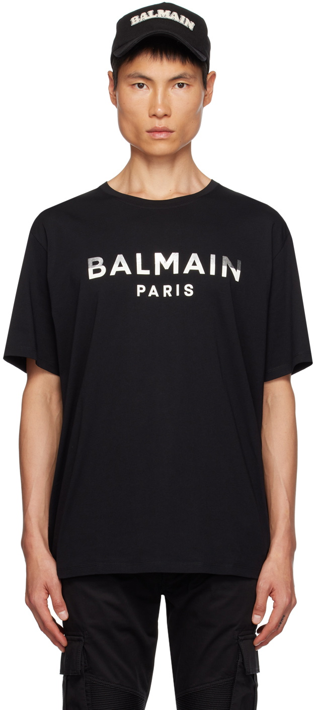 Balmain Black Print T-Shirt Balmain