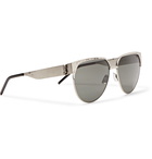 SAINT LAURENT - D-Frame Silver-Tone Sunglasses - Silver