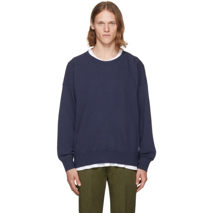 Photo: Visvim Navy Vintage Basic Stencil Jumbo Sweatshirt