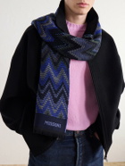 Missoni - Striped Crochet-Knit Wool Scarf - Blue