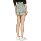 Valentino Grey and Green Silk Hammered Shorts