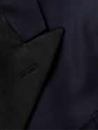 Boglioli - Double-Breasted Satin-Trimmed Wool-Blend Tuxedo Jacket - Blue