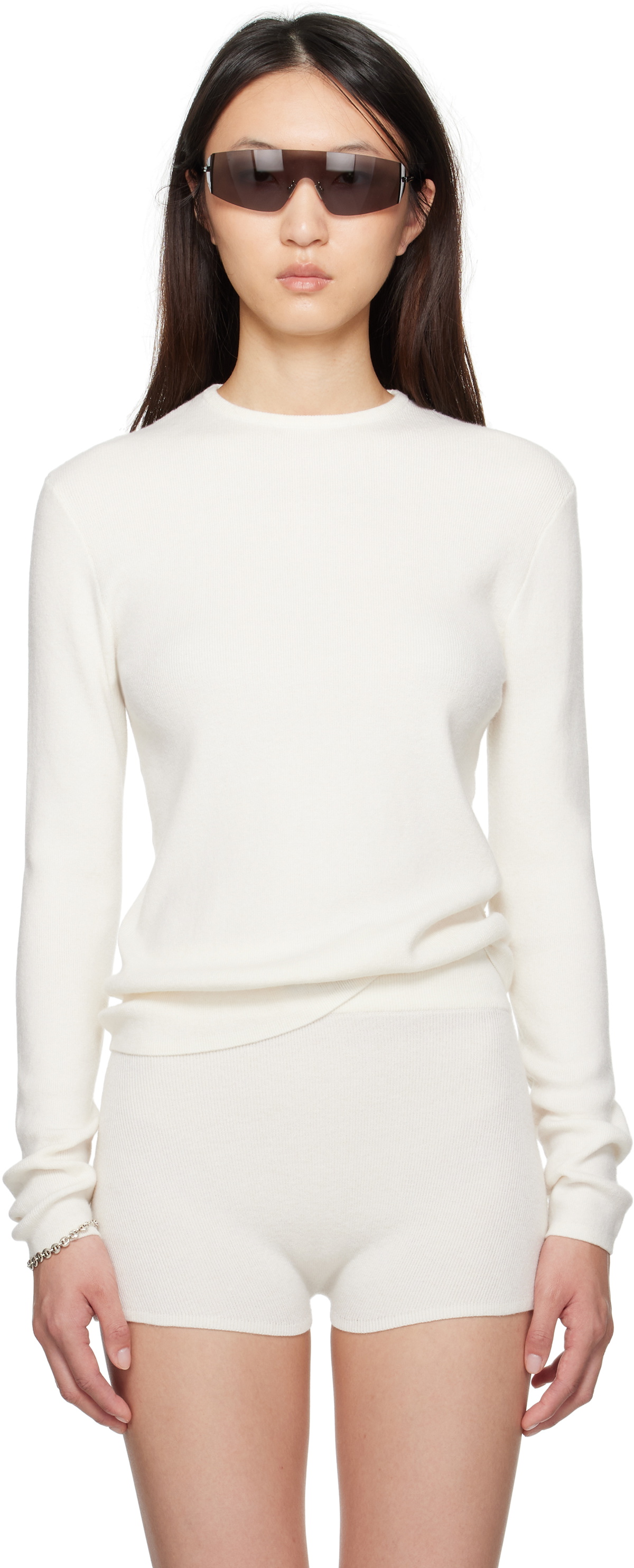 Fear of God ESSENTIALS White Soft Rib Long Sleeve T-shirt