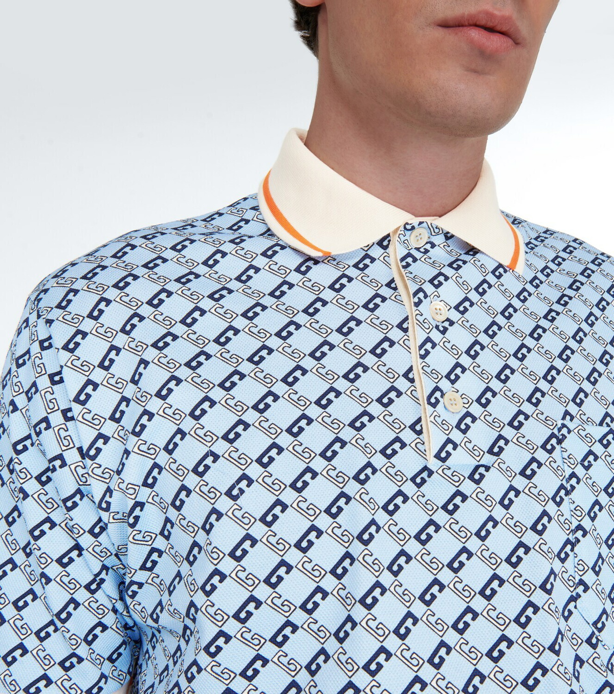 Gucci - Geometric G cotton-blend piqué polo shirt