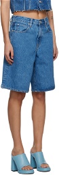 SLVRLAKE Blue Baggy Denim Shorts