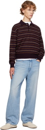 Dunst Brown Collared Striped Polo