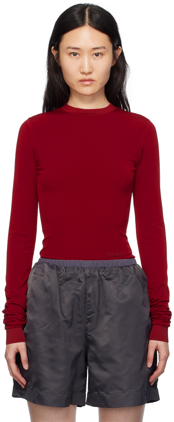 Birrot Red Slim Long Sleeve T-Shirt