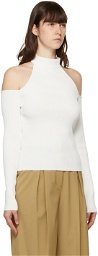 System White Knit Cut-Out Top