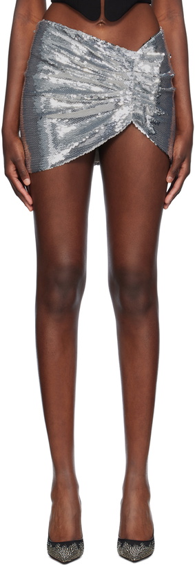 Photo: Mônot Silver Mia Draped Miniskirt