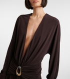 Christopher Esber Stone Pin draped jersey minidress