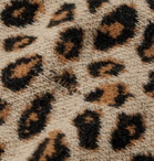 Gucci - Distressed Leopard Jacquard Sweater - Brown