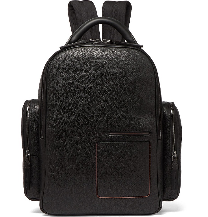 Photo: Ermenegildo Zegna - Blazer Full-Grain Leather Backpack - Black