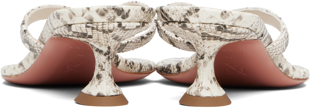 Amina Muaddi Off-White Juliette Thong 45 Heeled Sandals